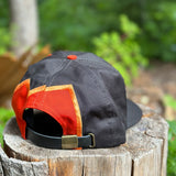 Black/ orange strap back lid